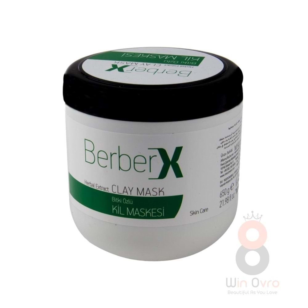 BerberX Herbal Extract Clay MASK Skin Care Bitki Özlü Kil Maskesi 650 g.