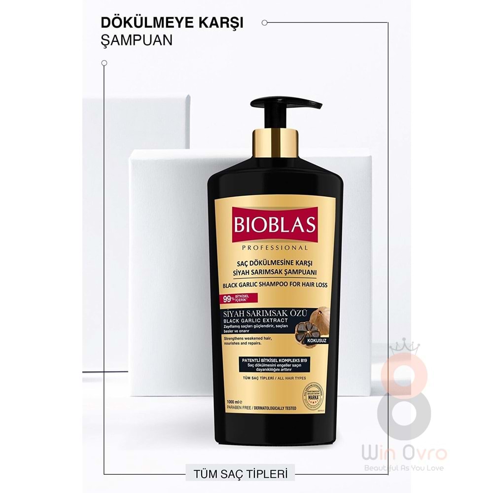 Bioblas Siyah Sarımsak Şampuanı 1000 Ml Saç Dökülmesine Karşı Yoğun Förmül