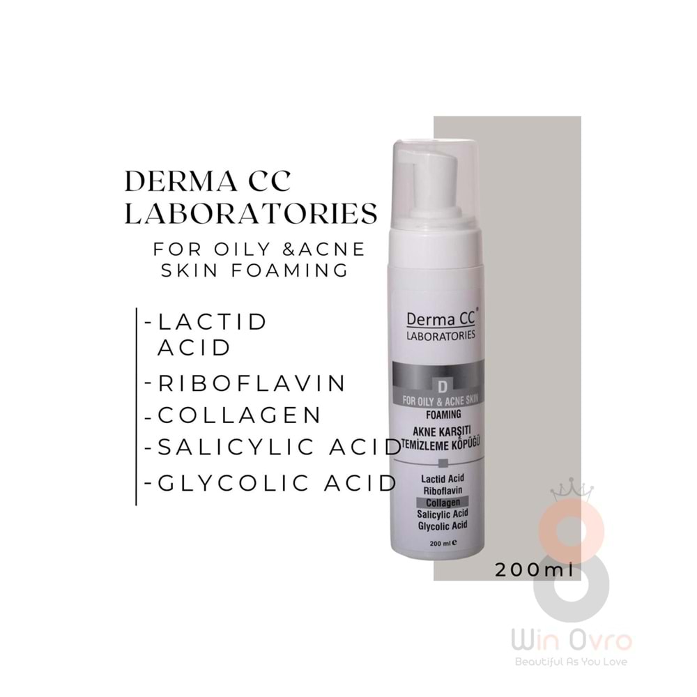 Derma CC Laboratories For Oıly & Acne Skın Foamıng - Akne Karşıtı Cilt Temizleme Köpüğü 200 Ml