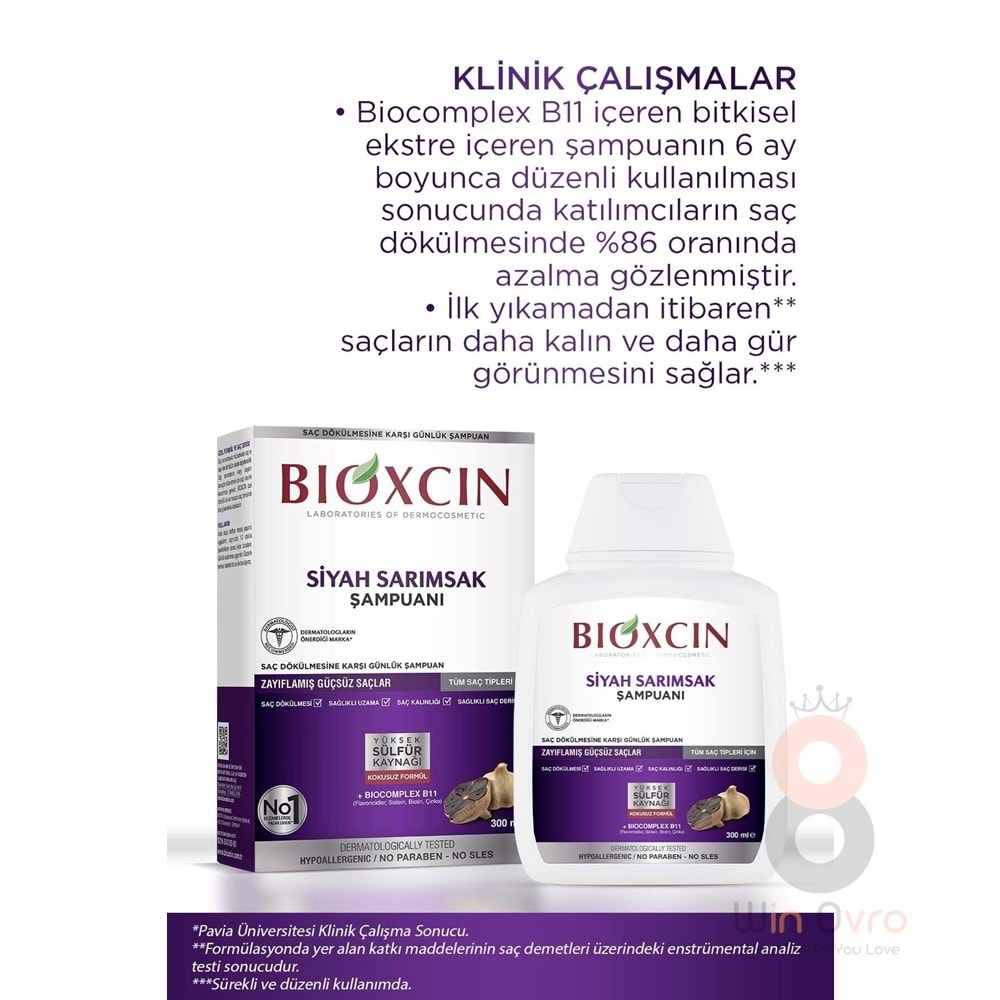 Bioxcin Siyah Sarımsak Şampuan 3x300 Ml - Saç Dökülmesi Şampuanı