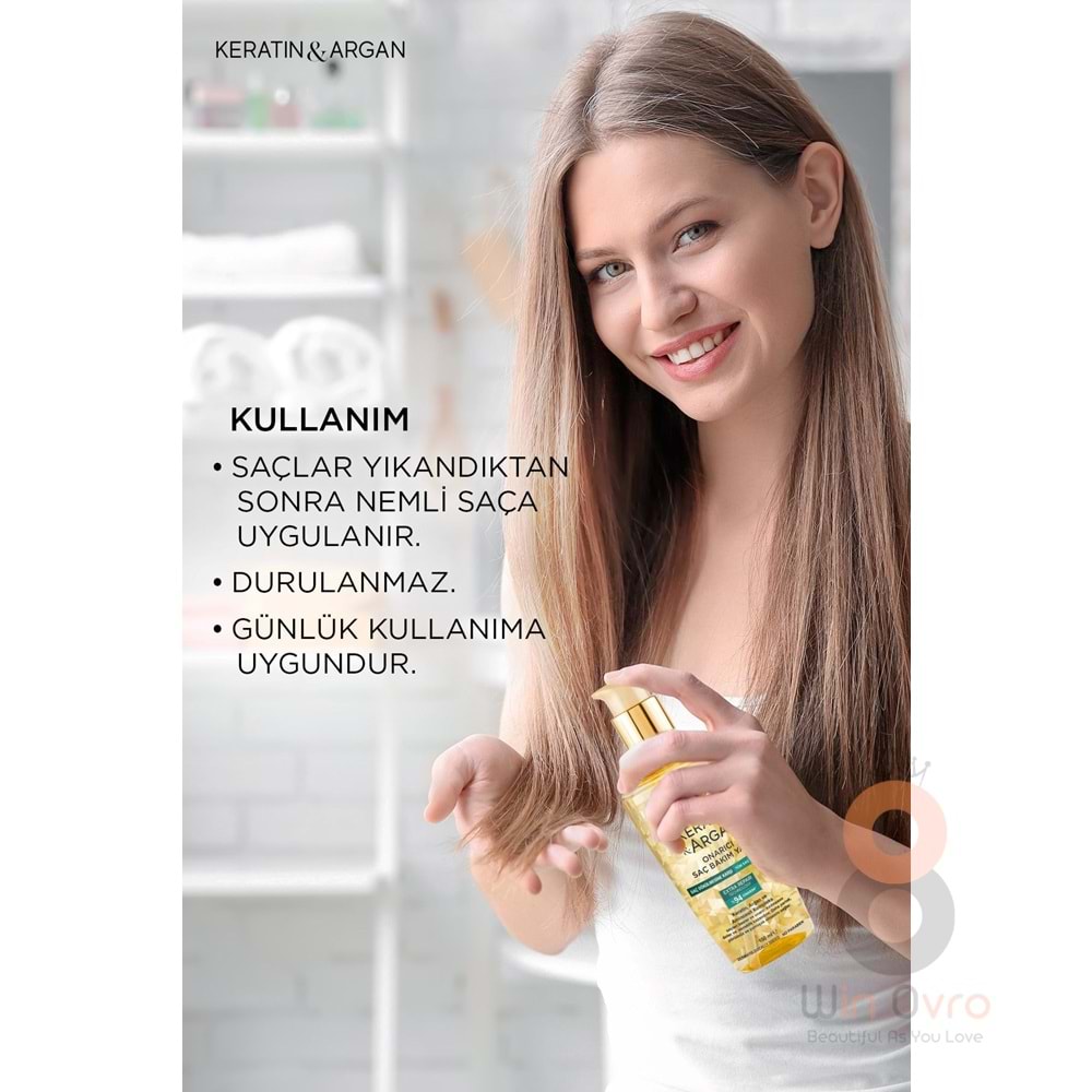 Bioxcin Keratin & Argan Onarıcı Saç Bakım Yağı 150 ml Yıpranmış ve Hasar Görmüş Saçlar