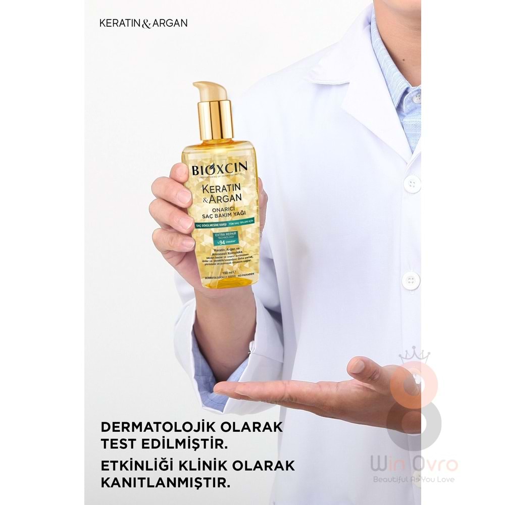 Bioxcin Keratin & Argan Onarıcı Saç Bakım Yağı 150 ml Yıpranmış ve Hasar Görmüş Saçlar