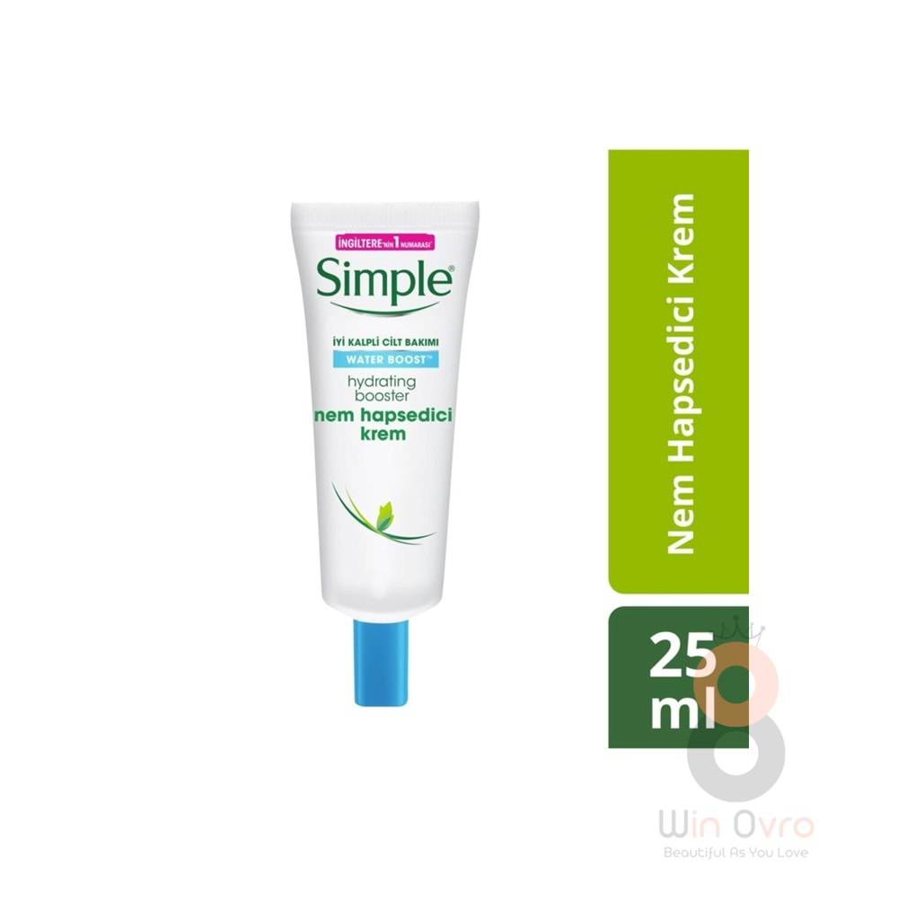 Simple Water Boost Kuru/Nemsiz Ciltler İçin Bitki Özü ve Mineraller İçeren Nem Hapsedici Krem 25 Ml Simple Water Boost Kuru/Nemsiz Ciltler İçin Bitki Özü ve Mineraller İçeren Nem Hapsedici Krem 25 Ml