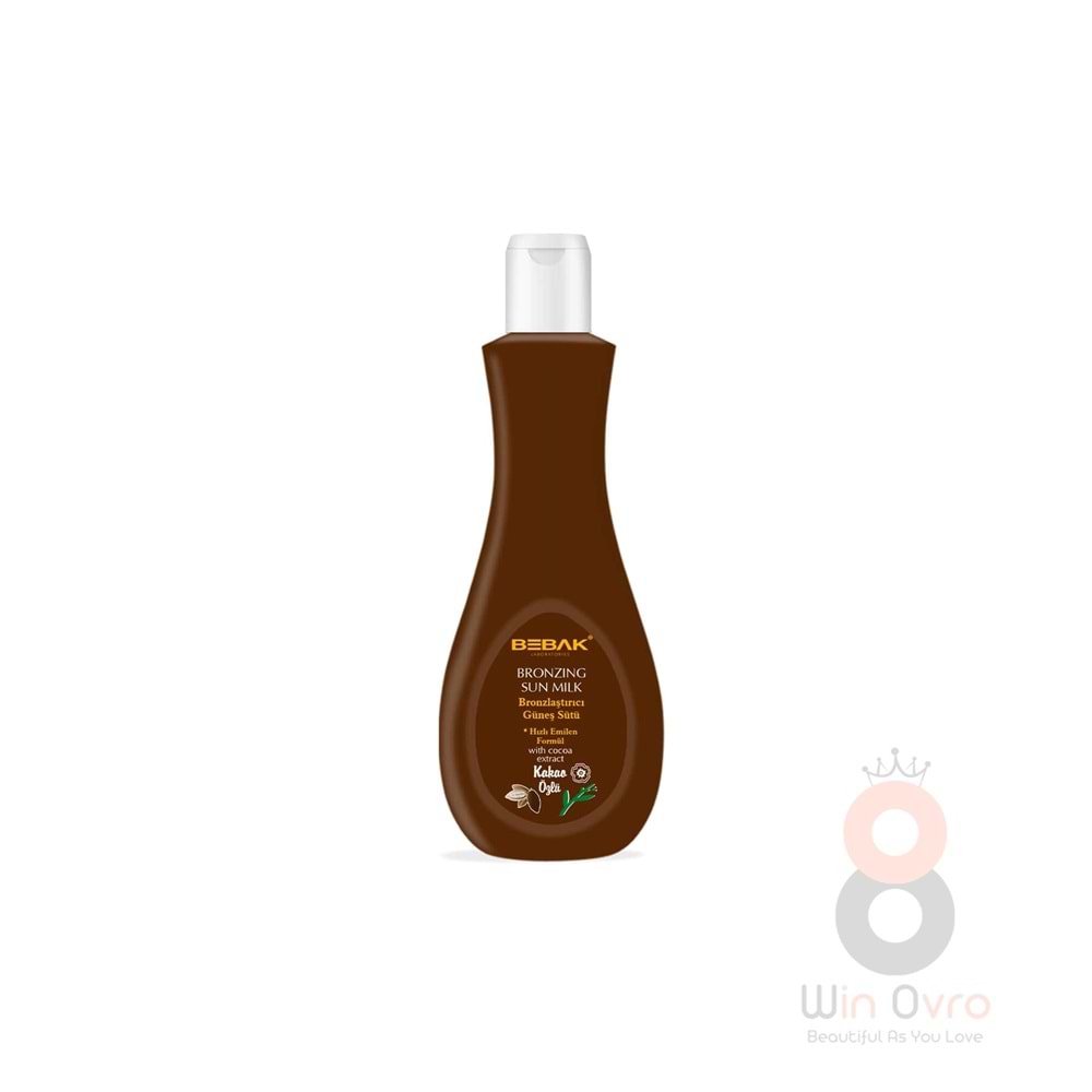 Bebak Güneş Bakım Sütü Bronzlaştırıcı Kakao Özlü Şişe 215 ml.