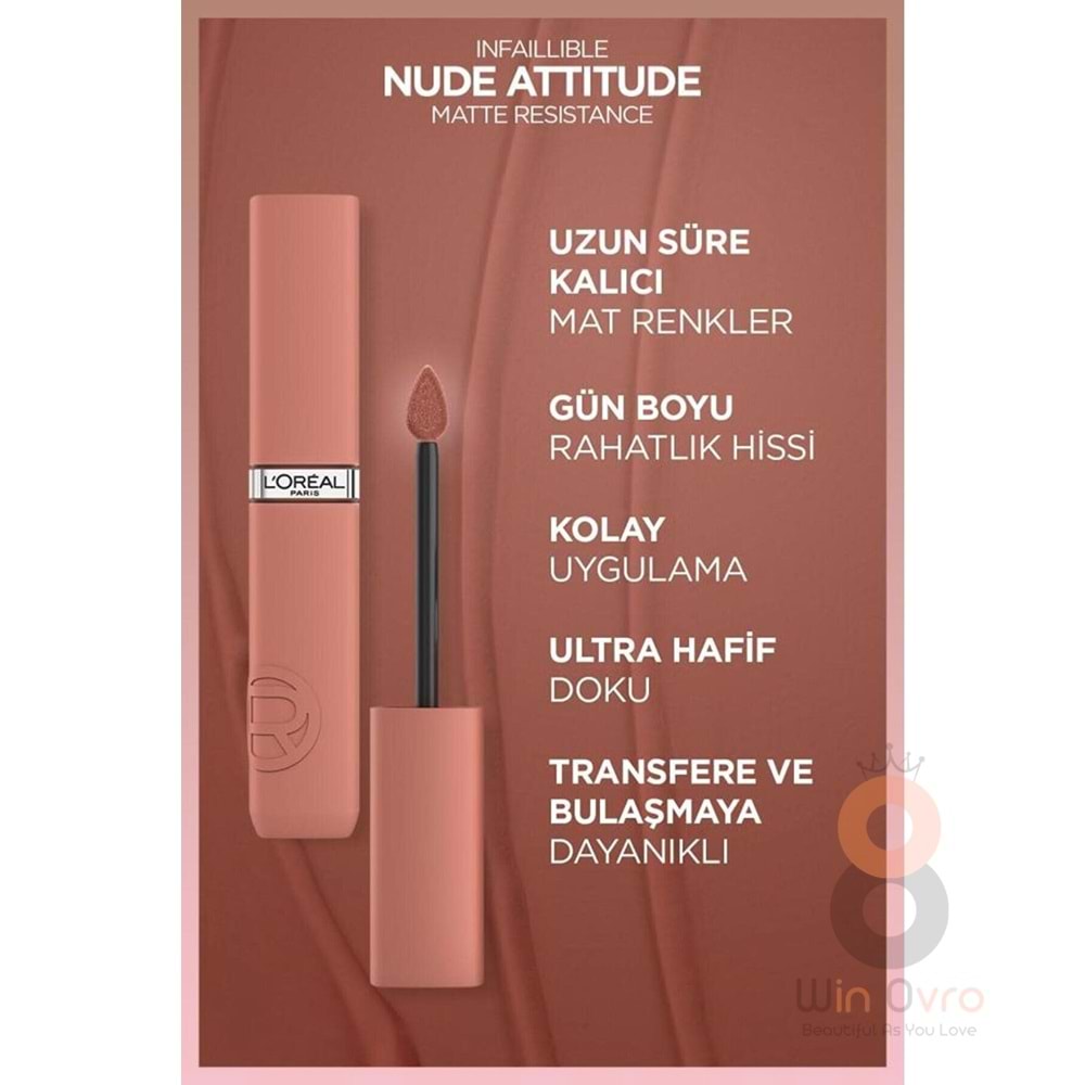 Loreal Paris Infaillible Matte Resistance Likit Mat Ruj - 601 Worth It