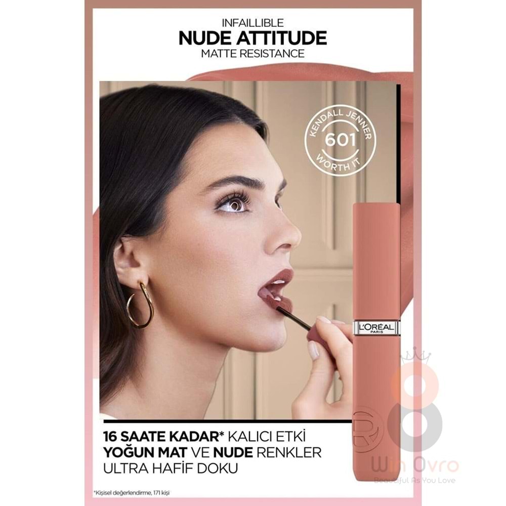 Loreal Paris Infaillible Matte Resistance Likit Mat Ruj - 601 Worth It