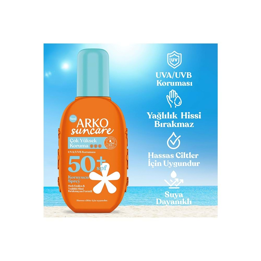 Arko Suncare Spf50 Çok Yüksek Korumalı Vücut Güneş Spreyi 200 ml