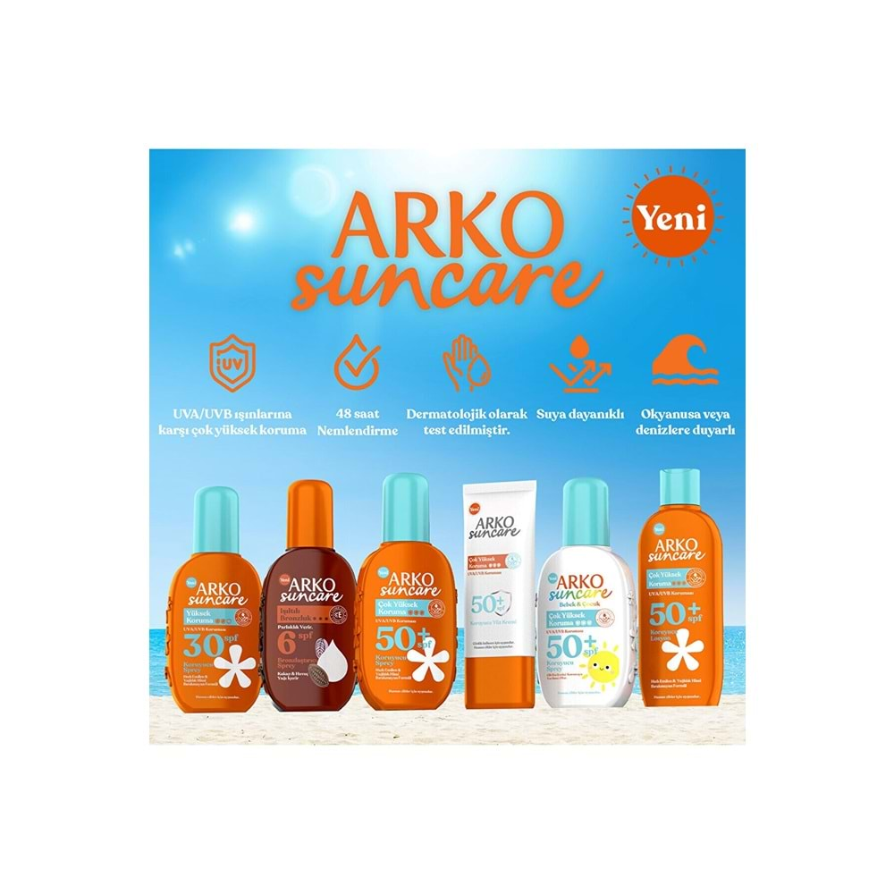 Arko Suncare Spf30 Yüksek Korumalı Vücut Güneş Spreyi 200 ml