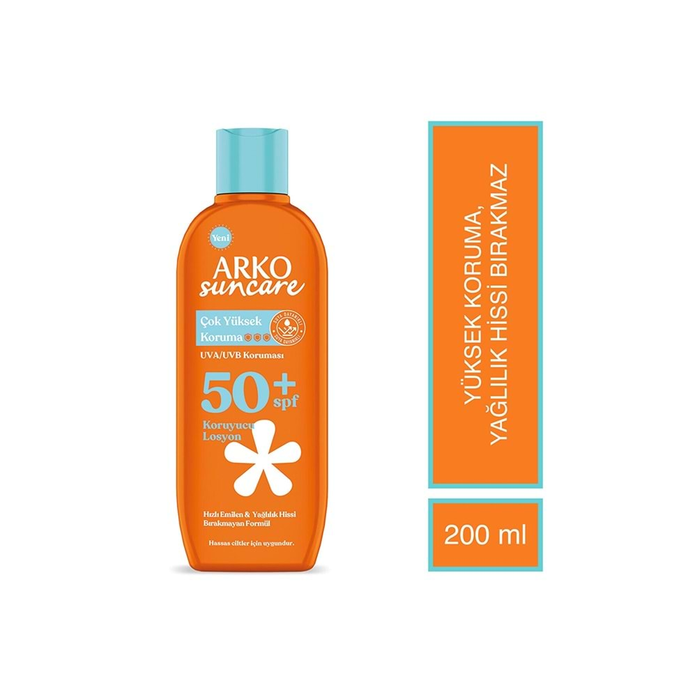 Arko Suncare Spf50 Çok Yüksek Korumalı Vücut Güneş Losyonu 200 ml