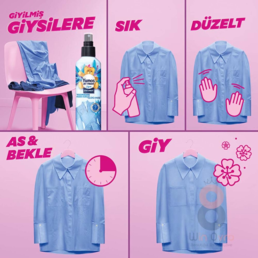 Yumoş Jet Fresh Giysi Spreyi Lilyum 200 ml