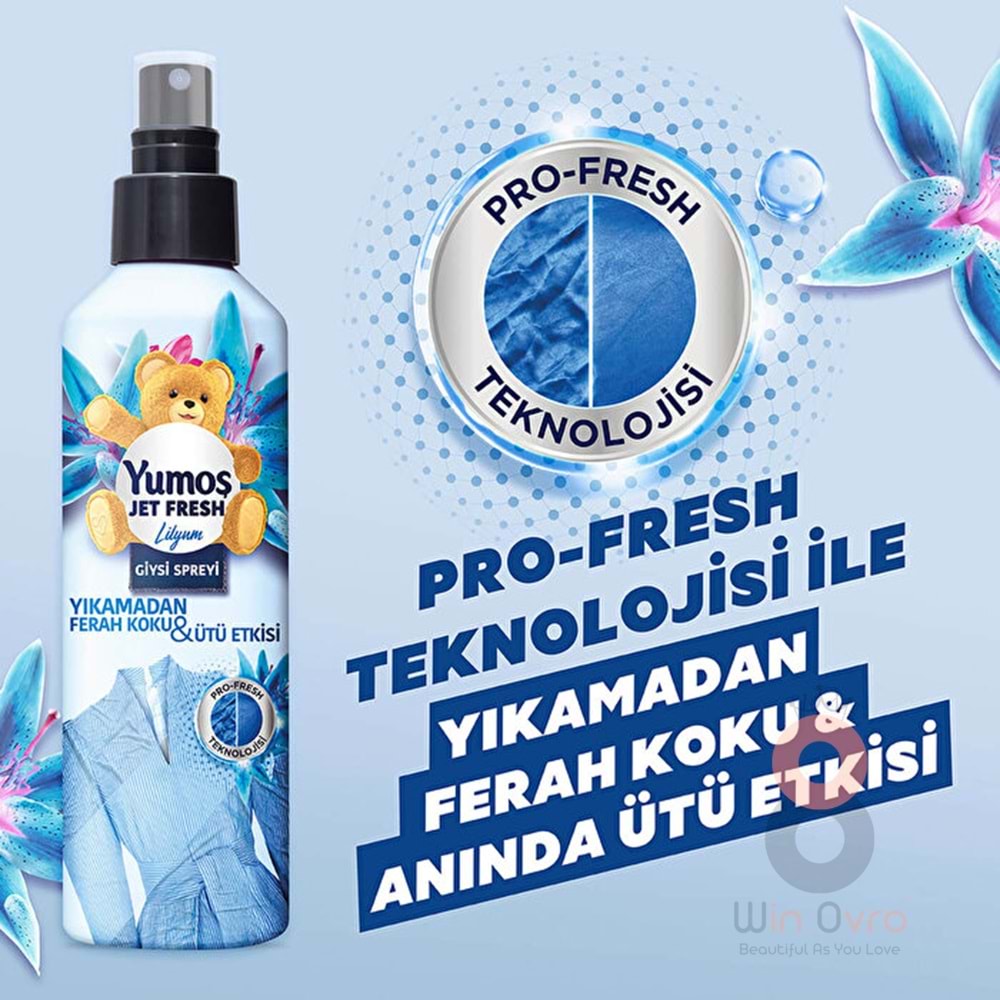 Yumoş Jet Fresh Giysi Spreyi Lilyum 200 ml