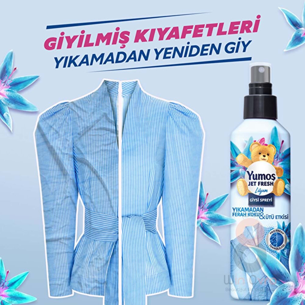 Yumoş Jet Fresh Giysi Spreyi Lilyum 200 ml