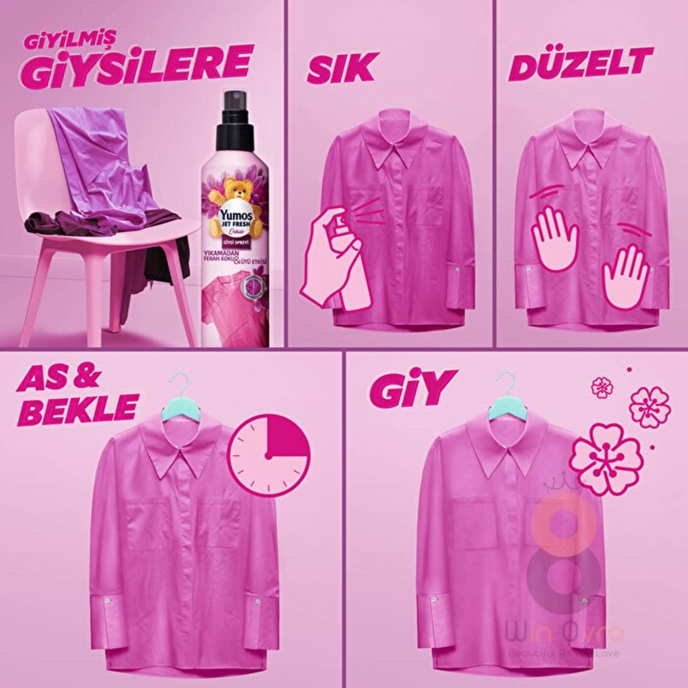Yumoş Jet Fresh Giysi Spreyi Orkide 200 ml.