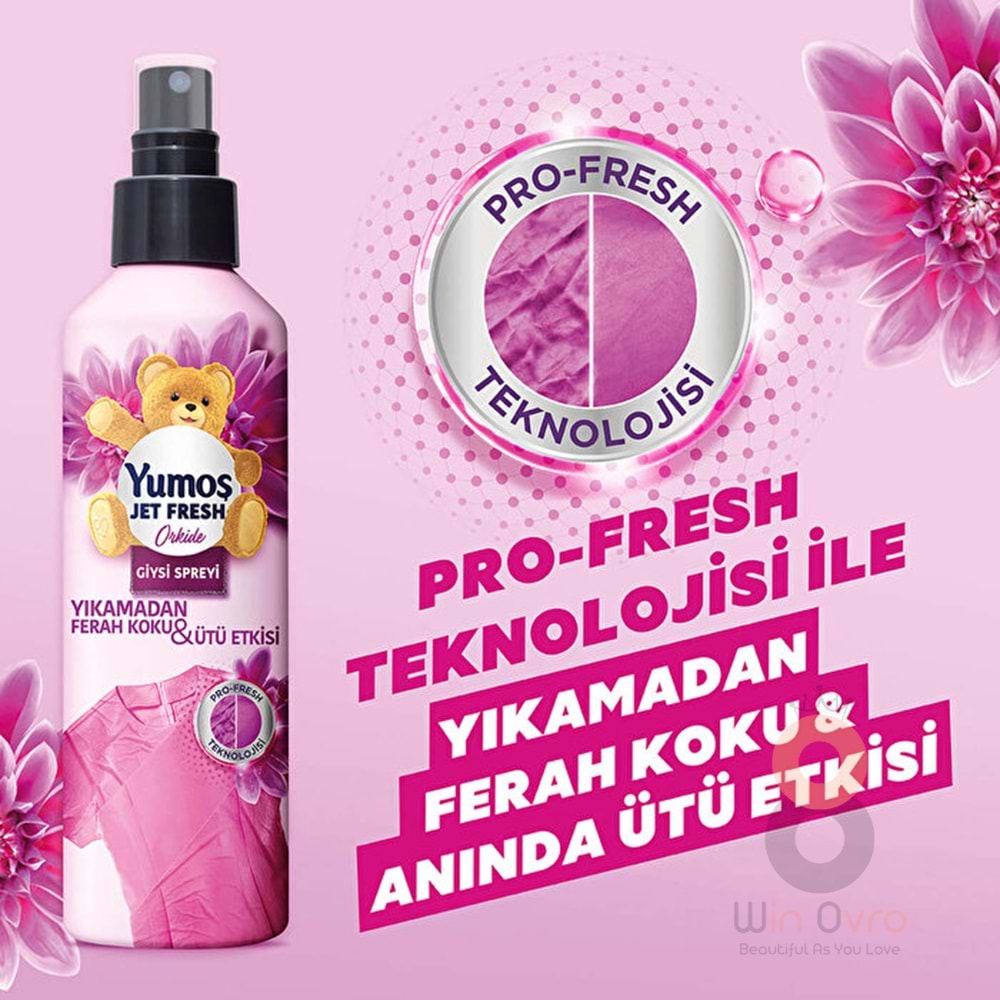 Yumoş Jet Fresh Giysi Spreyi Orkide 200 ml.
