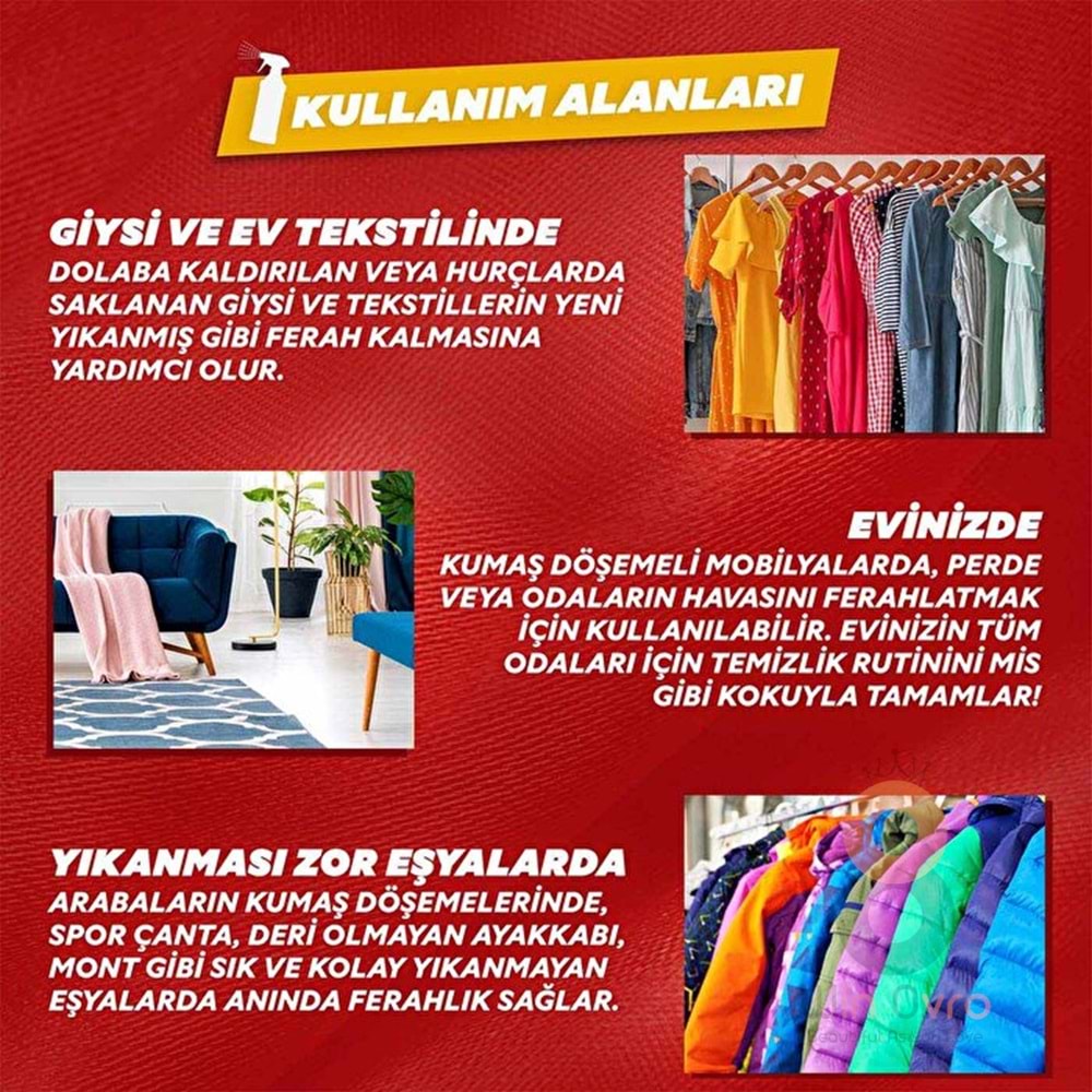 Yumoş Ev ve Tekstil Spreyi Amber 450 ml