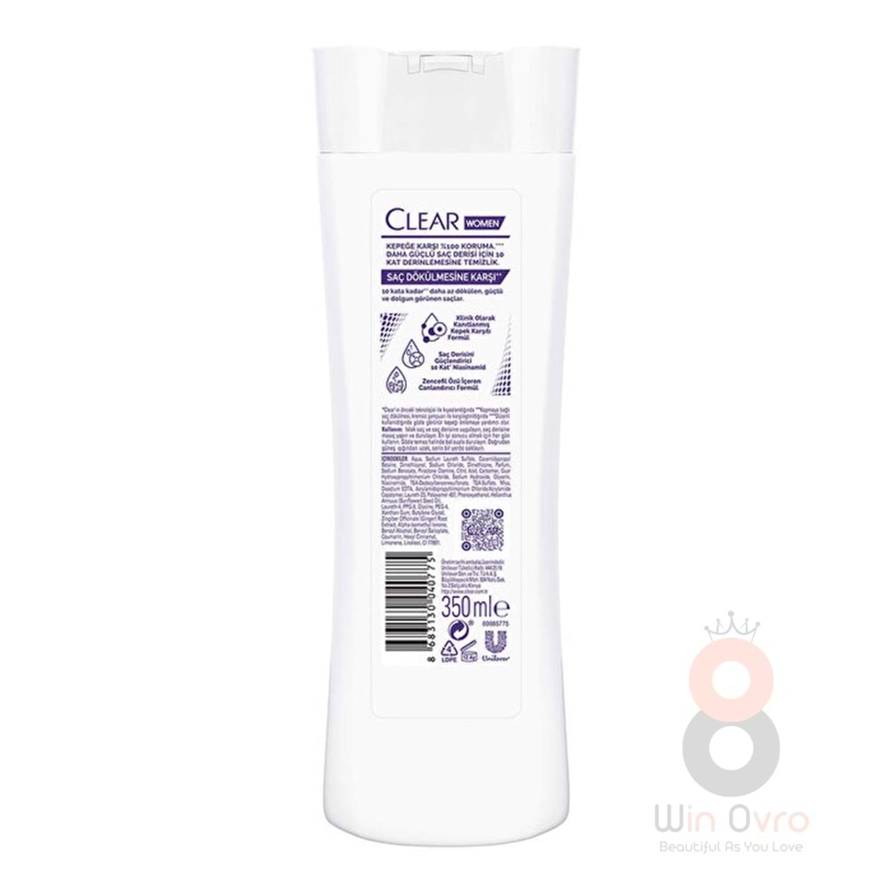 Clear Şampuan Saç Dökülmesine Karşı Zencefil Özü 350 ml