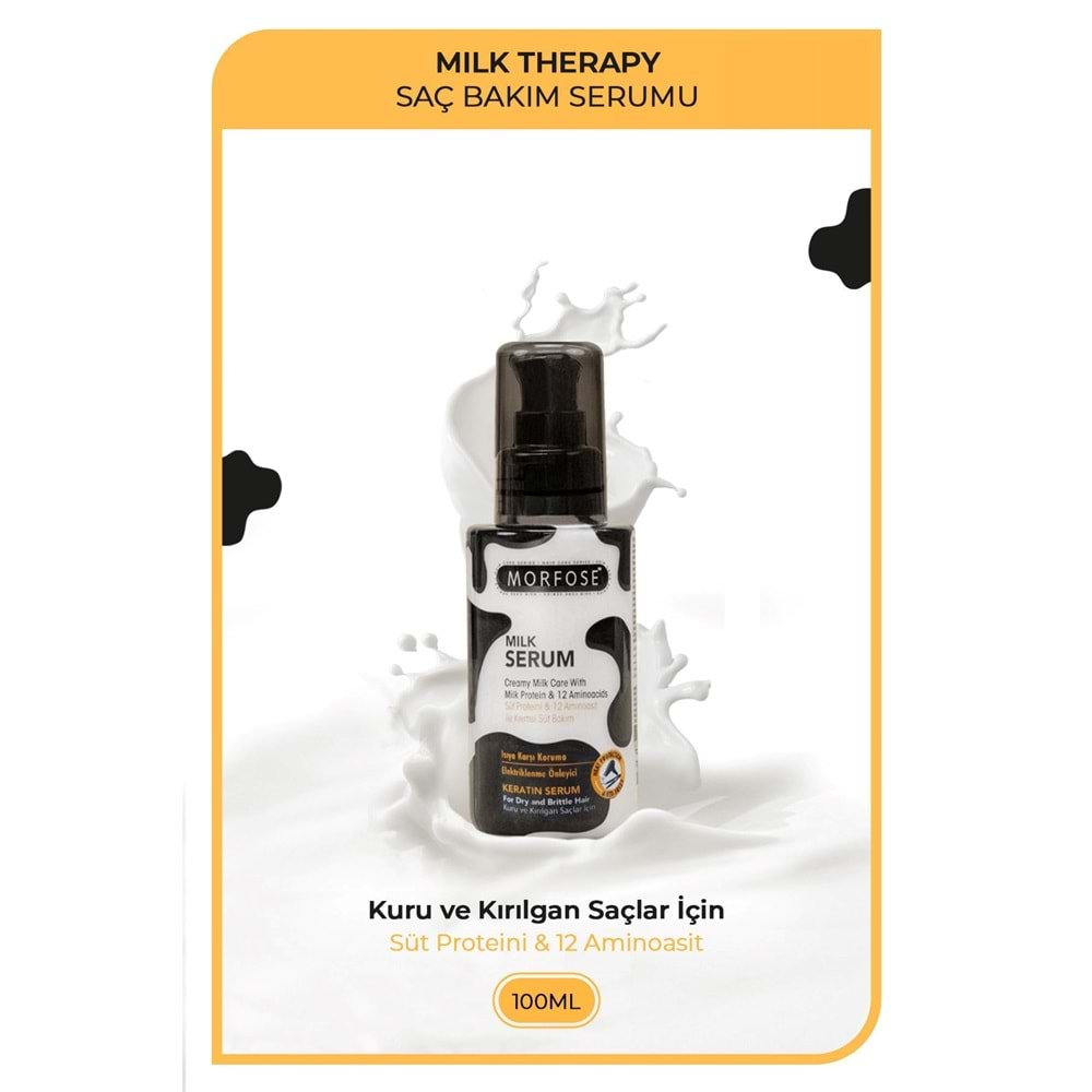 Morfose Milk Therapy Keratin Saç Serumu 100 Ml-yıpranmış Saçları Onarıcı, Yumuşak Ve Canlı Saçlar