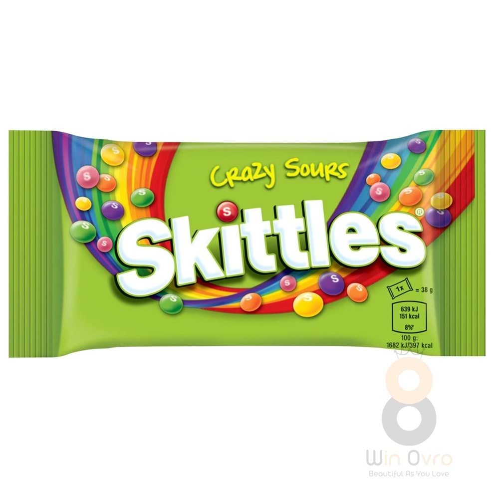 Skittles Sours Ekşi Meyve Aromalı Draje Şekerleme 38 gr.