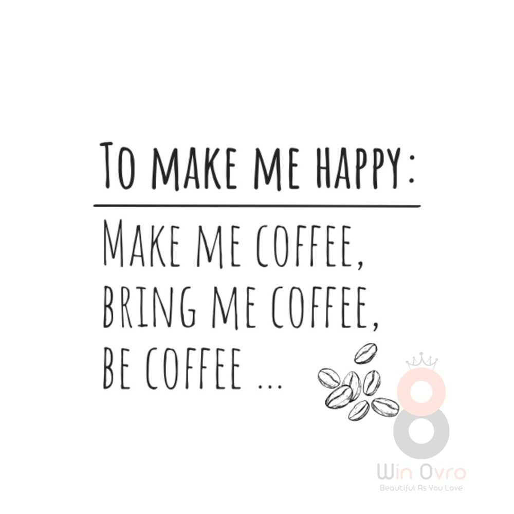 Win Ovro Premium Ultra Beyaz Porselen Kupa Bardak Çift Yönlü Baskılı - Coffee Happy