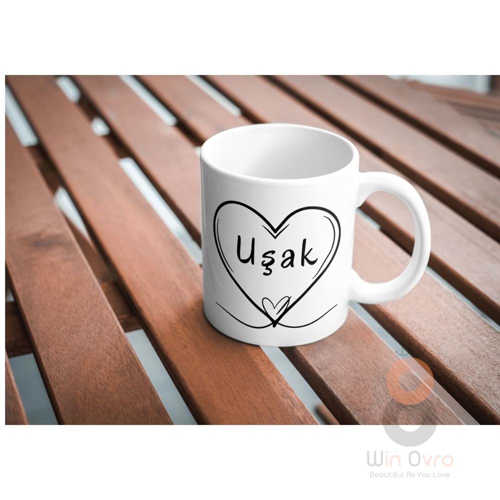 Win Ovro Premium Ultra Beyaz Porselen Kupa Bardak Çift Yönlü Baskılı - Uşak
