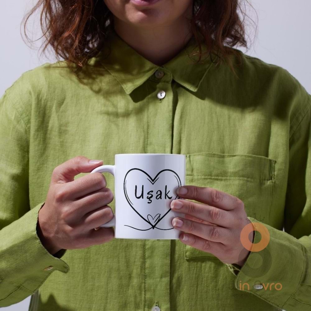 Win Ovro Premium Ultra Beyaz Porselen Kupa Bardak Çift Yönlü Baskılı - Uşak