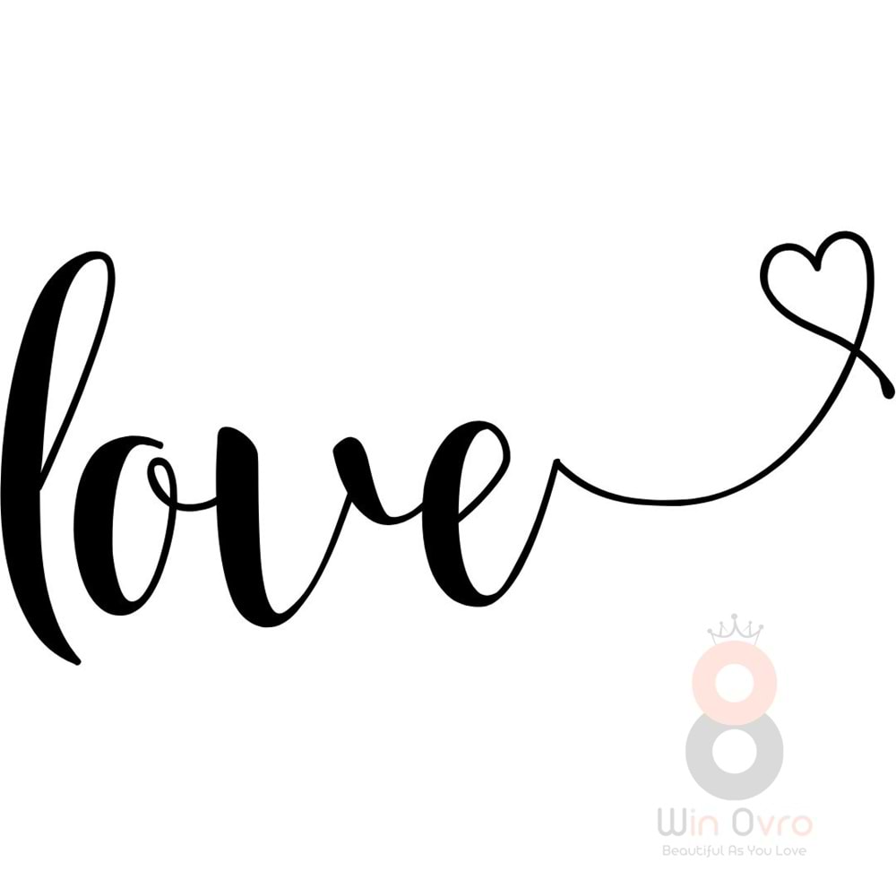 Win Ovro Premium Ultra Beyaz Porselen Kupa Bardak Çift Yönlü Baskılı - Love Kalp