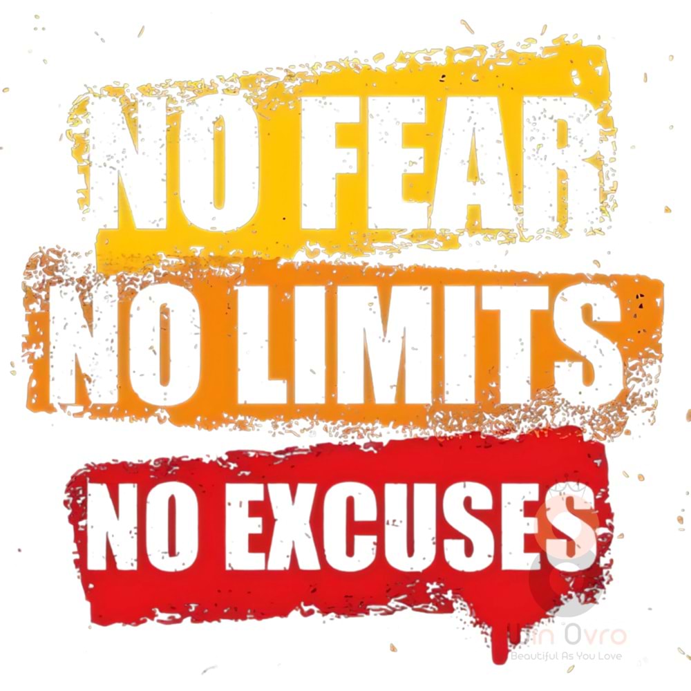 Win Ovro Premium Beyaz Porselen Hediye Kupa Bardak Çift Yön Baskı - No Fear No Limits No Excuses