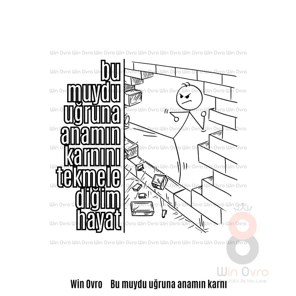 Win Ovro Premium Beyaz Porselen Hediye Çift Yön Baskılı Kupa Bardak - Bu muydu uğruna anamın karnını