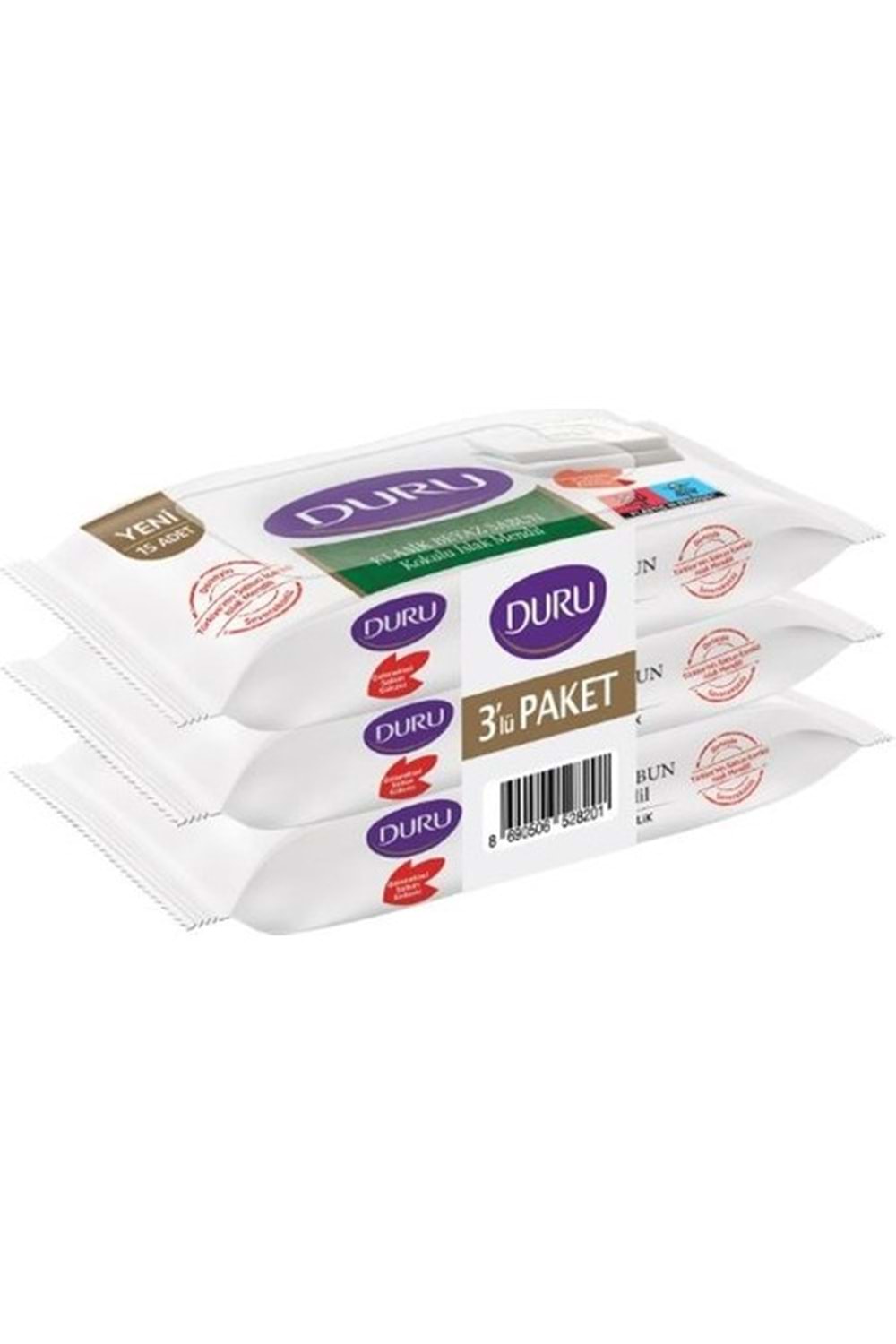 Duru Beyaz Sabun Kokulu Islak Mendil 3 x 15 Yaprak
