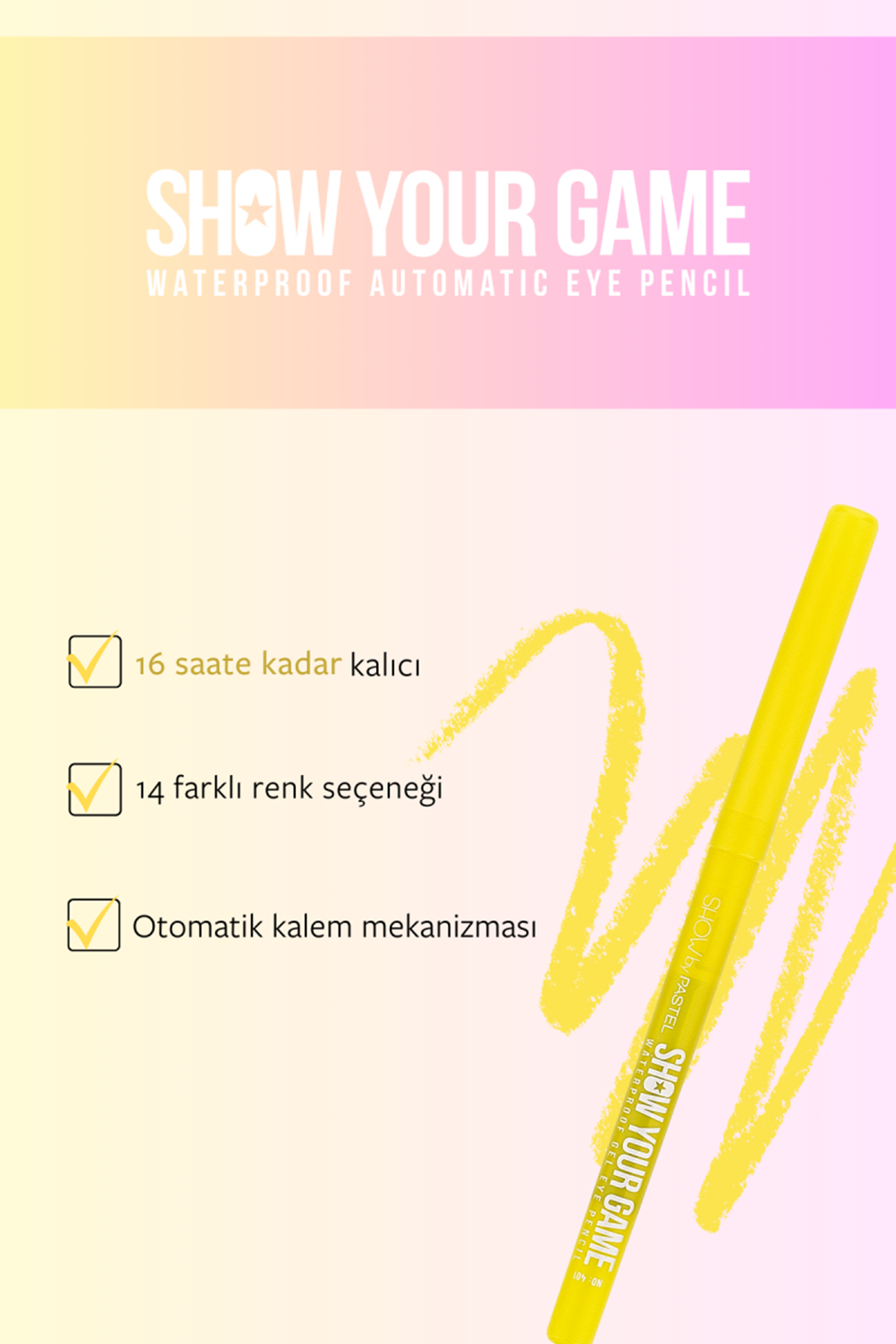 Pastel Show By Pastel Show Your Game Waterproof Gel Eye Pencil - Suya Dayanıklı Jel Göz Kalemi 401