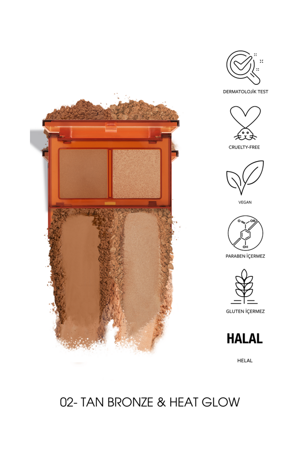 Pastel Bronzer & Highlighter Set Sun Kissed - Bronzlaştırıcı Ve Aydınlatıcı 02 Tan Bronze & Heat Glow