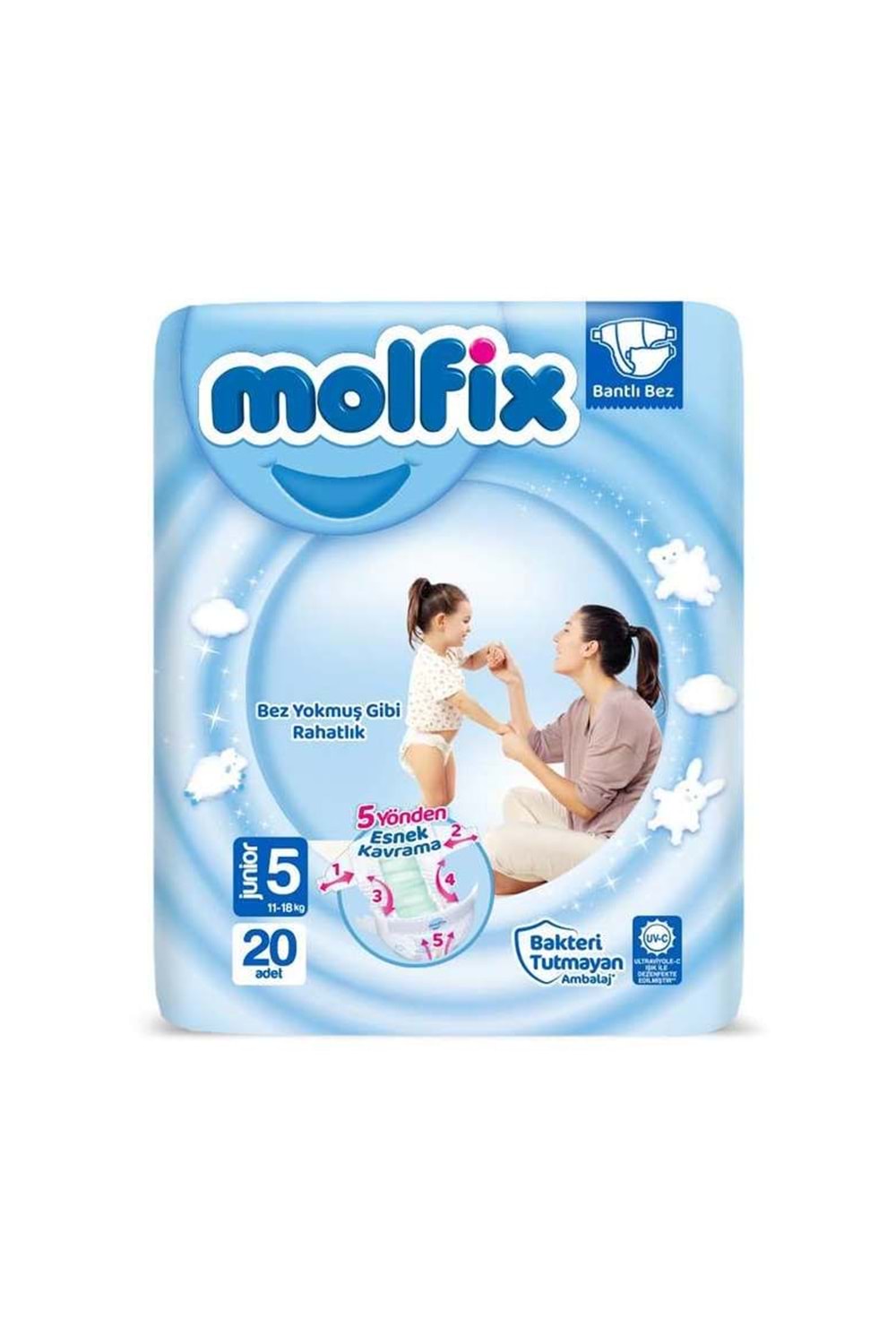 Molfix Çocuk Bezi 3D No:5 Junior 20'li Paket 11-18 Kg