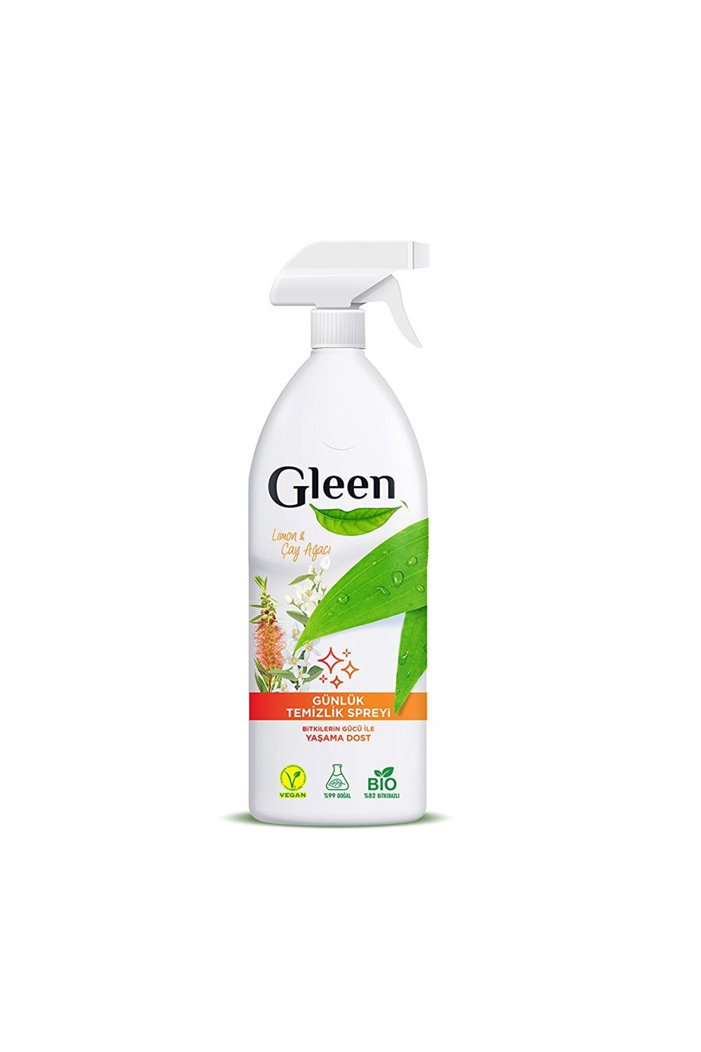 Gleen Organik Içerikli Vegan 1 Lt Limon-çay Ağacı Sprey Yüzey Temizleyici