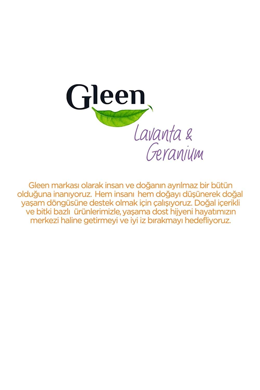 Gleen Organik Içerikli Vegan 1 Lt Lavanta-geranium Sprey Yüzey Temizleyici