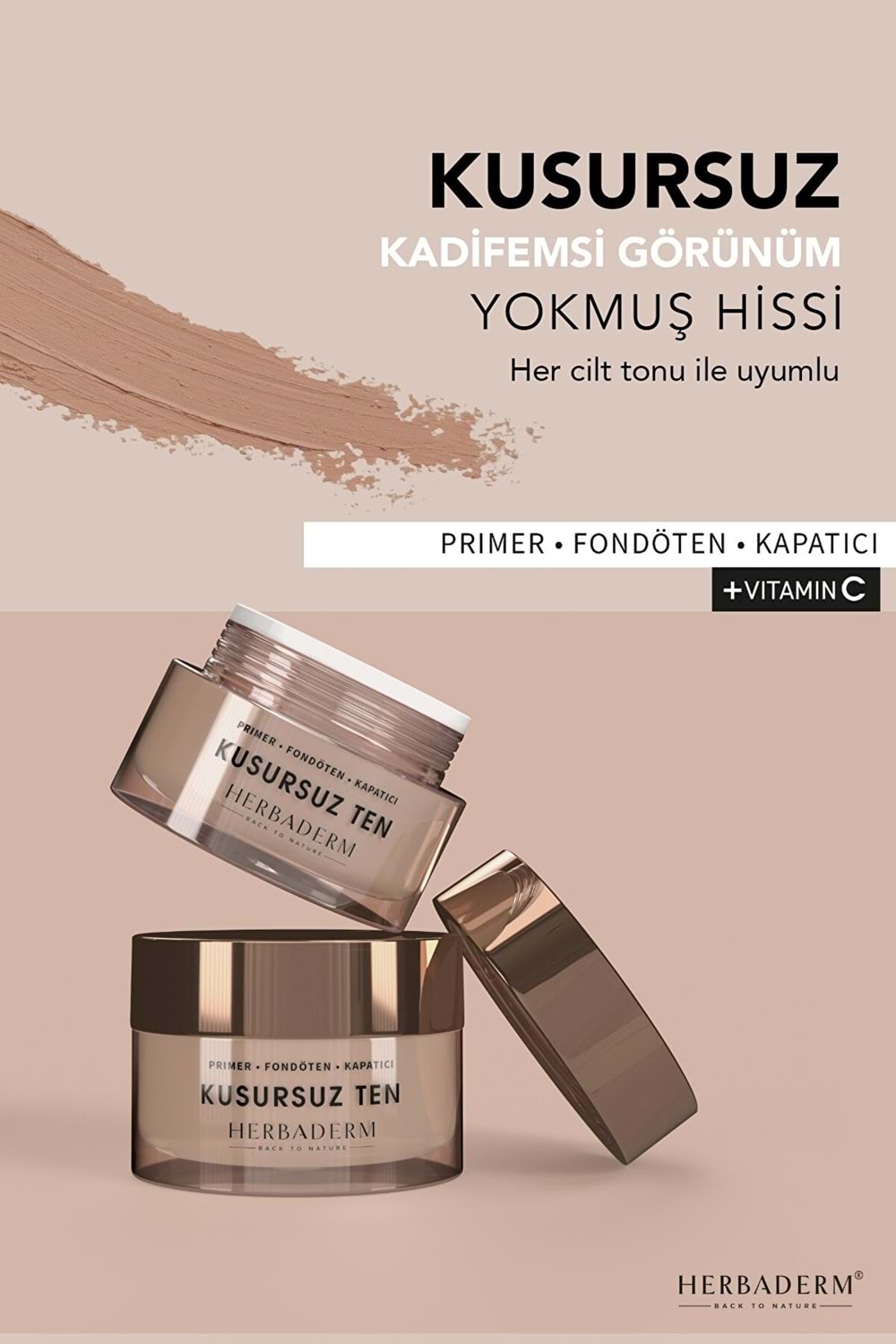 Herbaderm Kusursuz Ten Primer, Fondöten, Kapatıcı, Nomakeup makeup