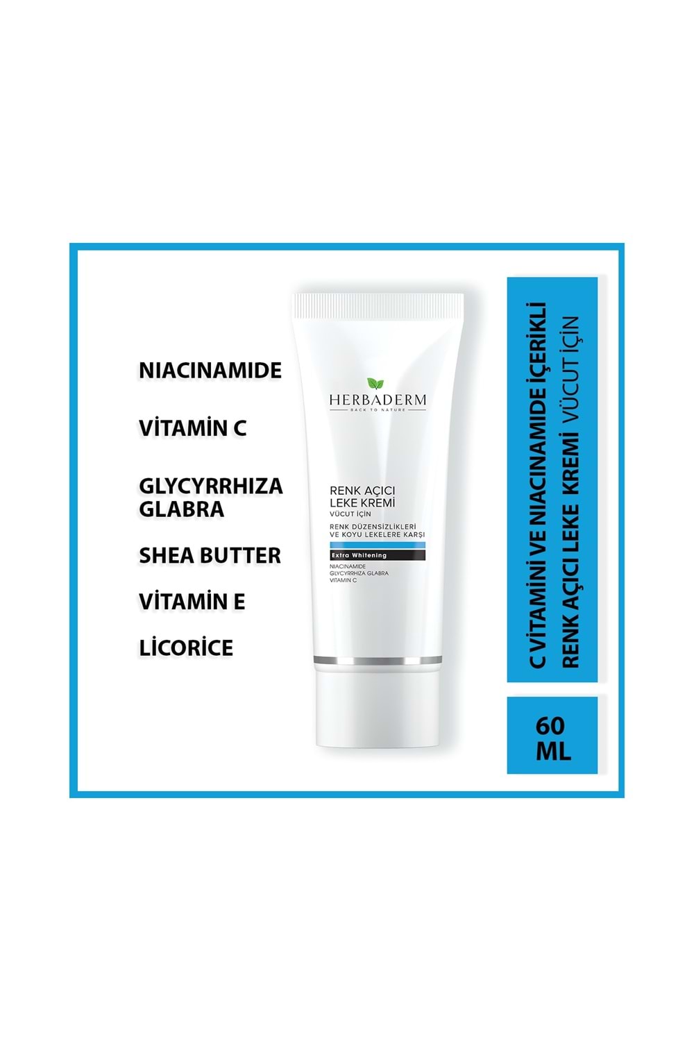 Herbaderm Renk Açıcı Leke Kremi (Vücut İçin) 60 Ml