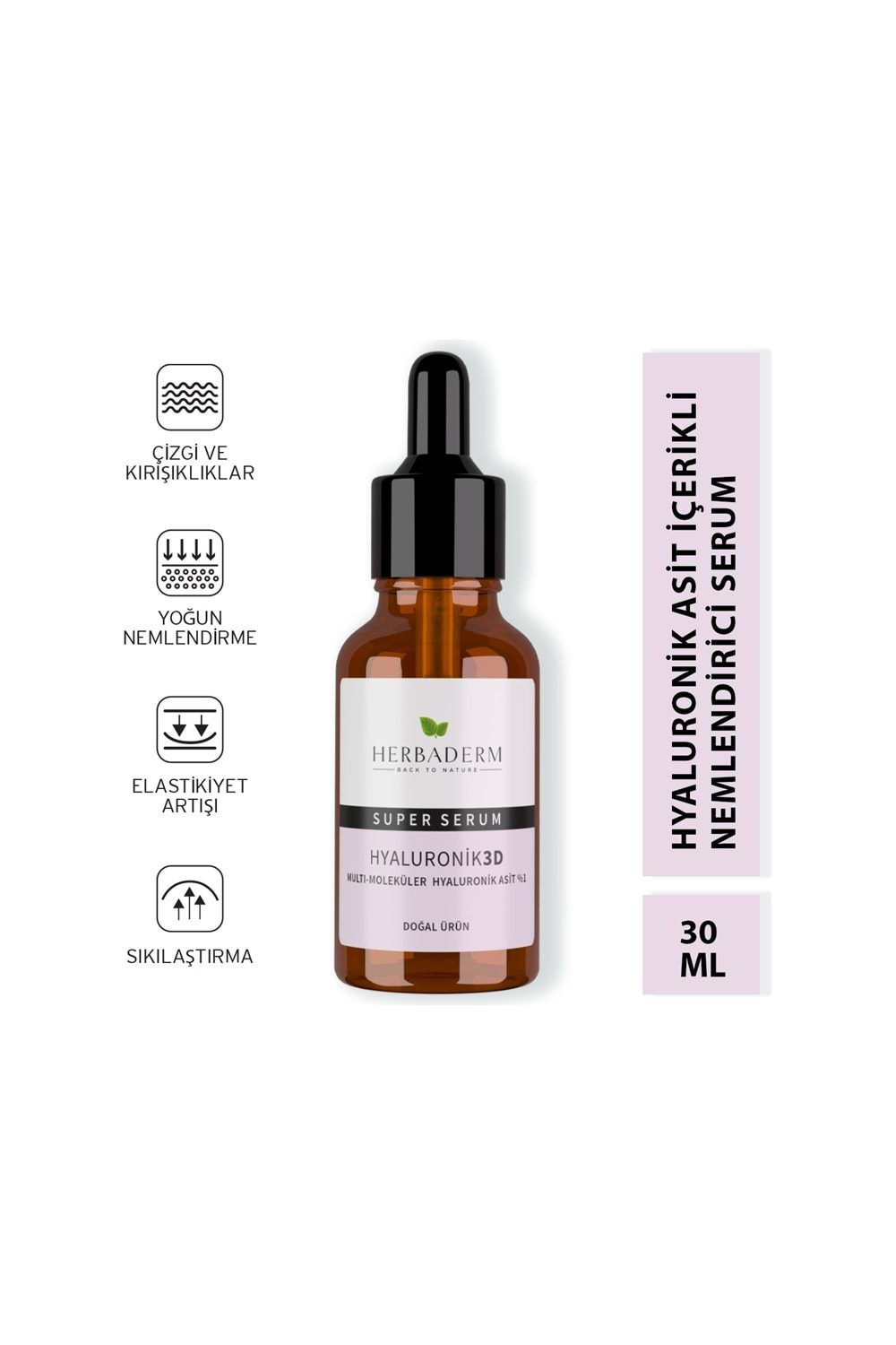Herbaderm Süper Serum (Hyaluronik Asit 3D %1) Nemlendirici 30 Ml
