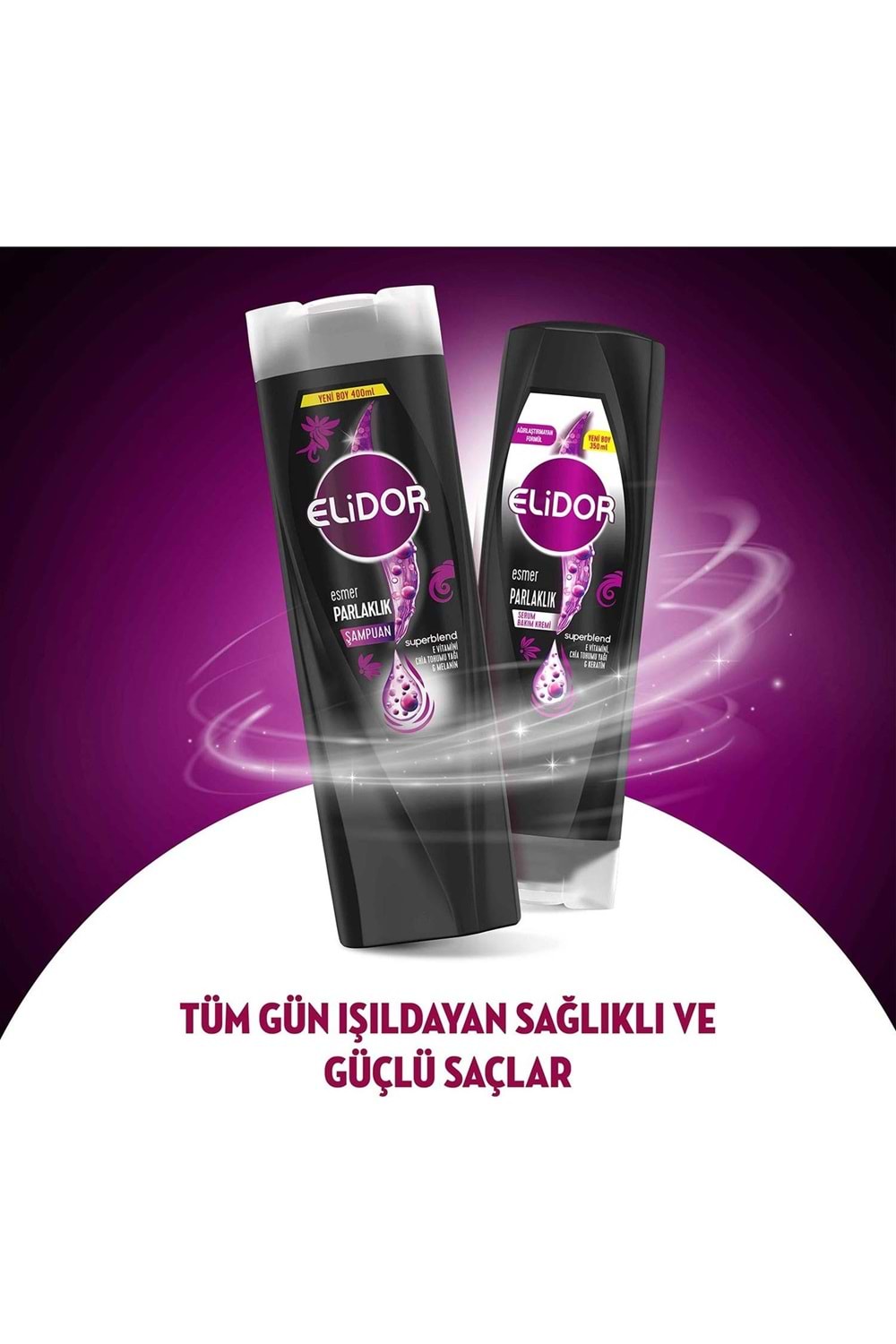 Elidor Superblend Saç Bakım Şampuanı Esmer Parlaklık E Vitamini Chia Tohumu Yağı Melanin 400 ml