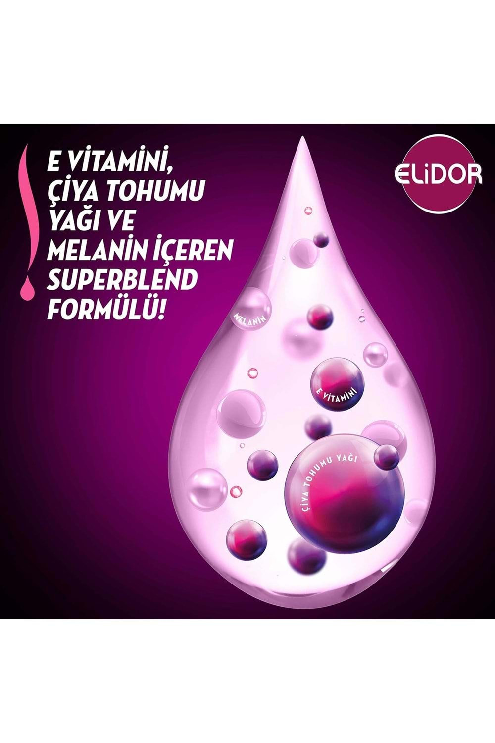 Elidor Superblend Saç Bakım Şampuanı Esmer Parlaklık E Vitamini Chia Tohumu Yağı Melanin 400 ml