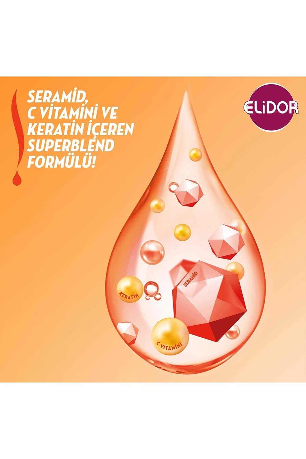 Elidor Superblend Saç Bakım Şampuanı Anında Onarıcı Bakım C Vitamini Keratin Seramid 400 ml