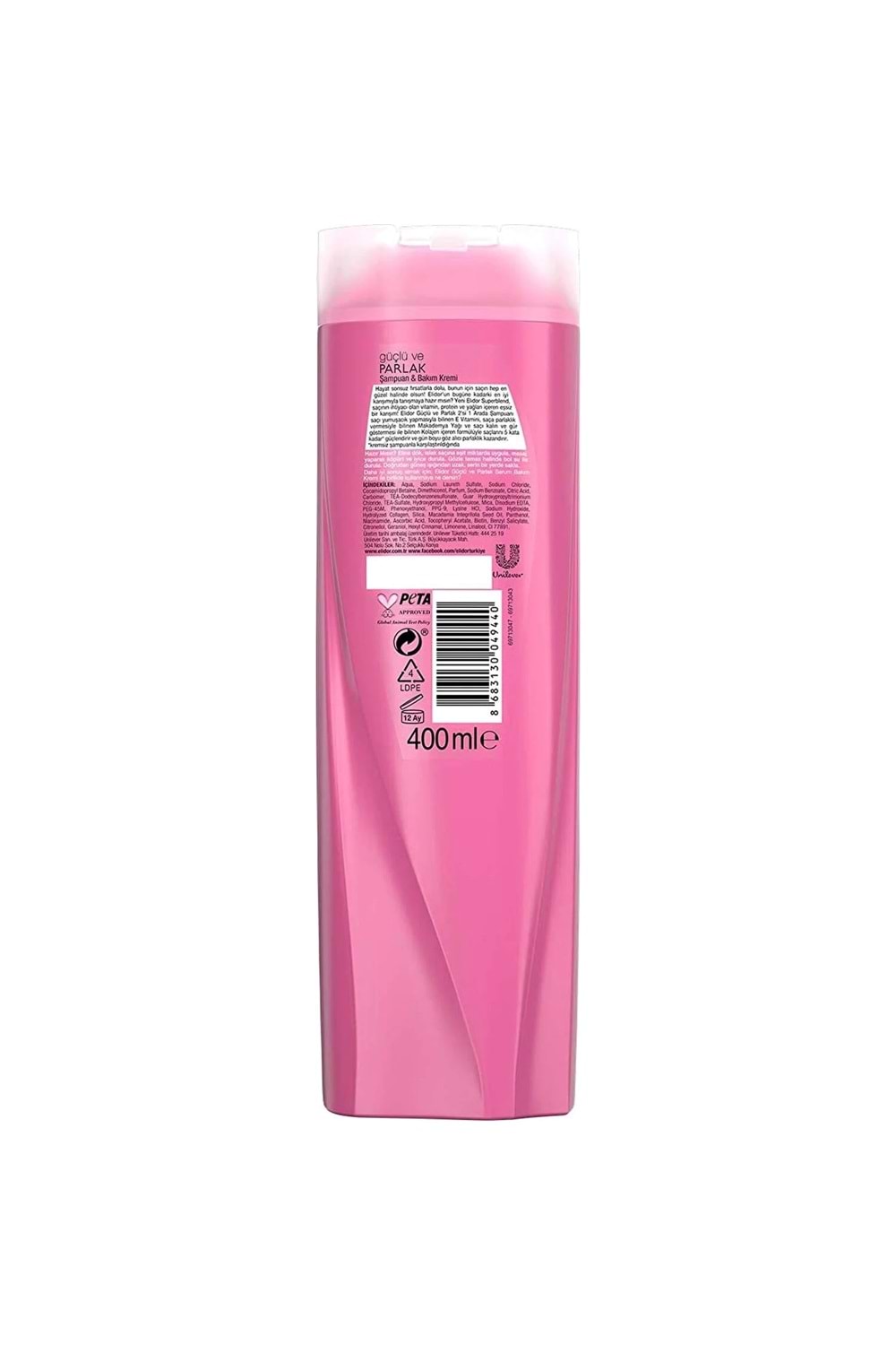 Elidor Superblend 2'si 1 Arada Şampuan ve Saç Bakım Kremi Güçlü ve Parlak E Vitamini Makademya Yağı 400 ml