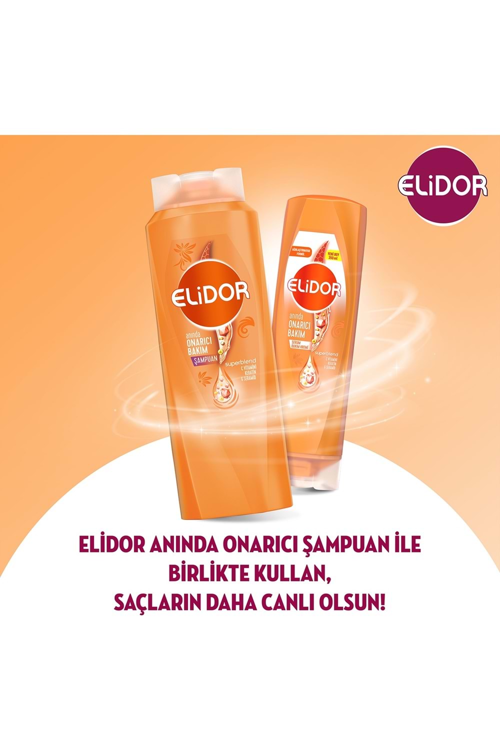 Elidor Superblend Serum Saç Bakım Kremi Anında Onarıcı Bakım C Vitamini Keratin & Seramid 350 ml