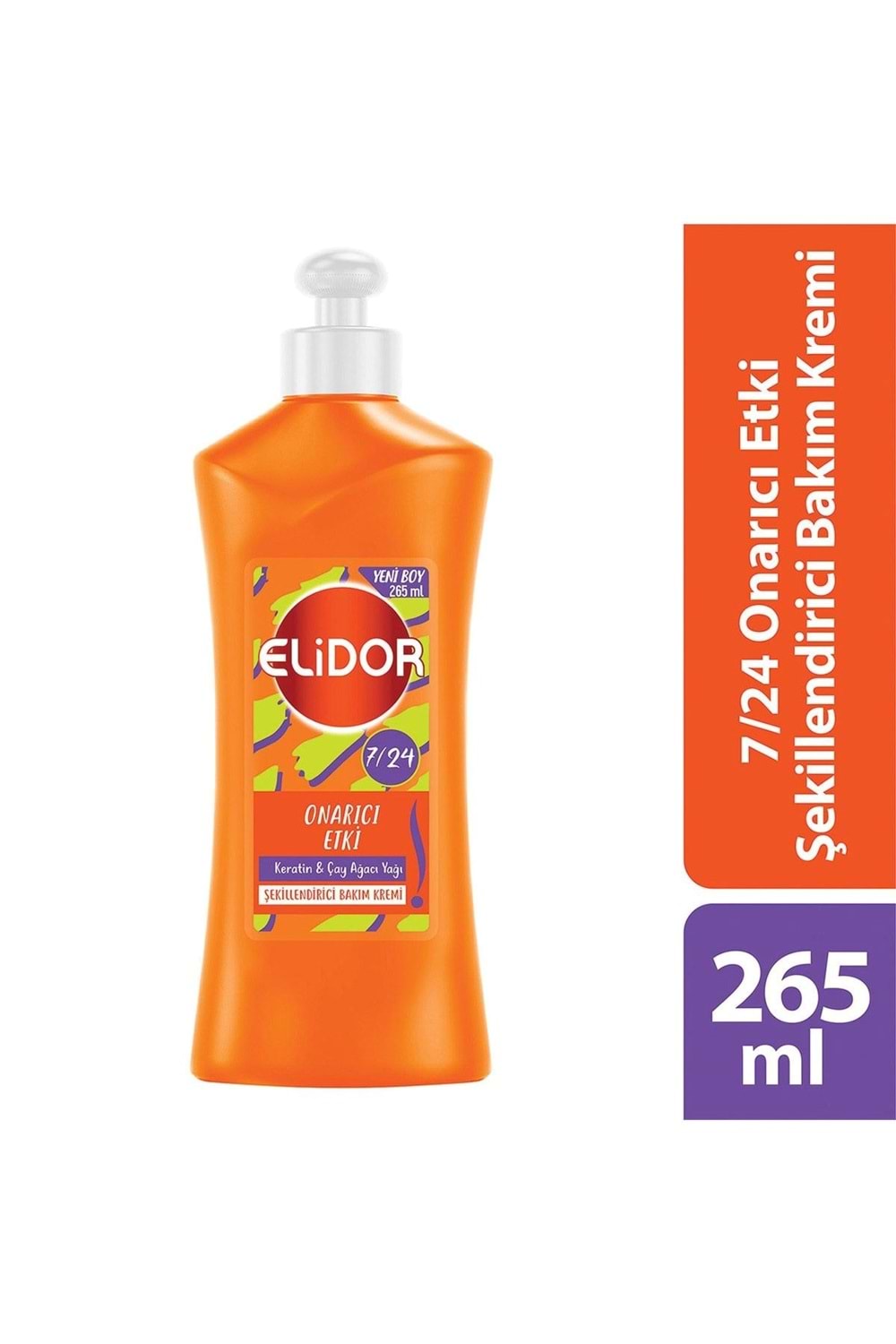 Elidor 7/24 Şekillendirici Saç Bakım Kremi Onarıcı Etki Keratin & Çay Ağacı Yağı 265 Ml
