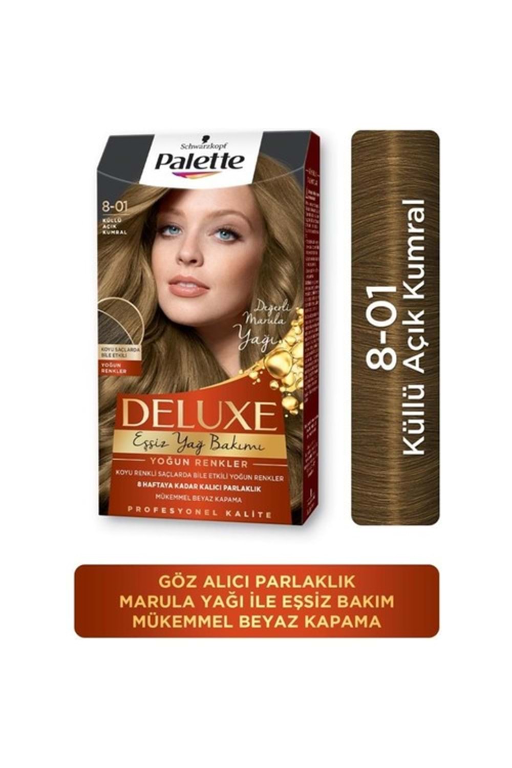 Palette Deluxe Yoğun Renkler 8-01 Küllü Açık Kumral Saç Boyası