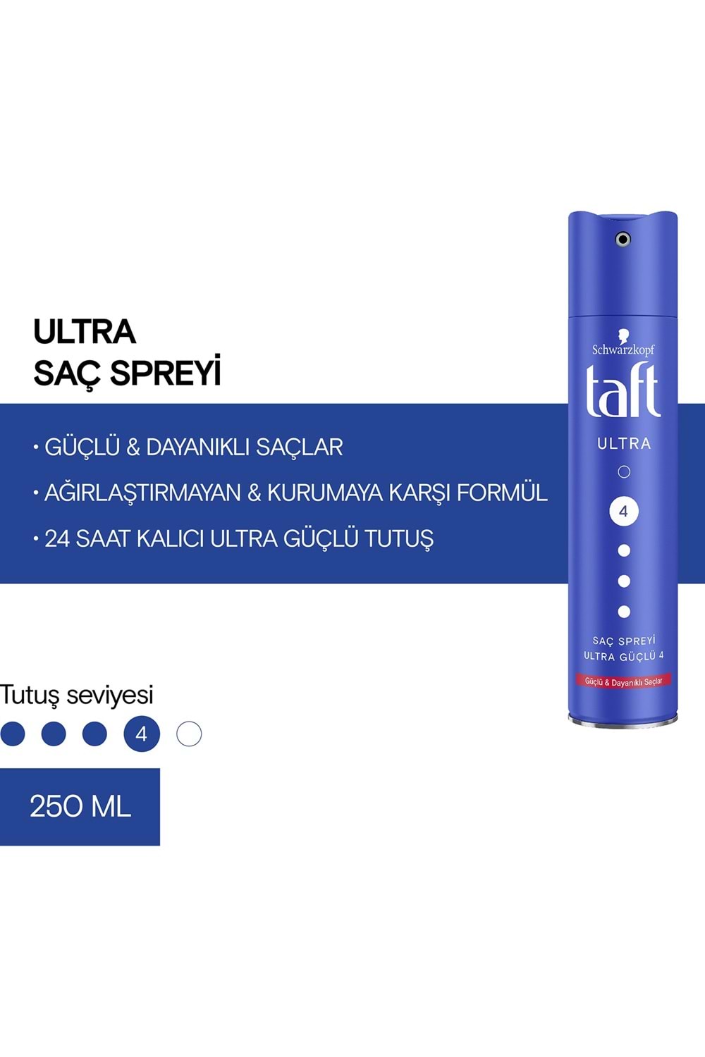 Taft Ultra Güçlü Saç Spreyi 250 Ml