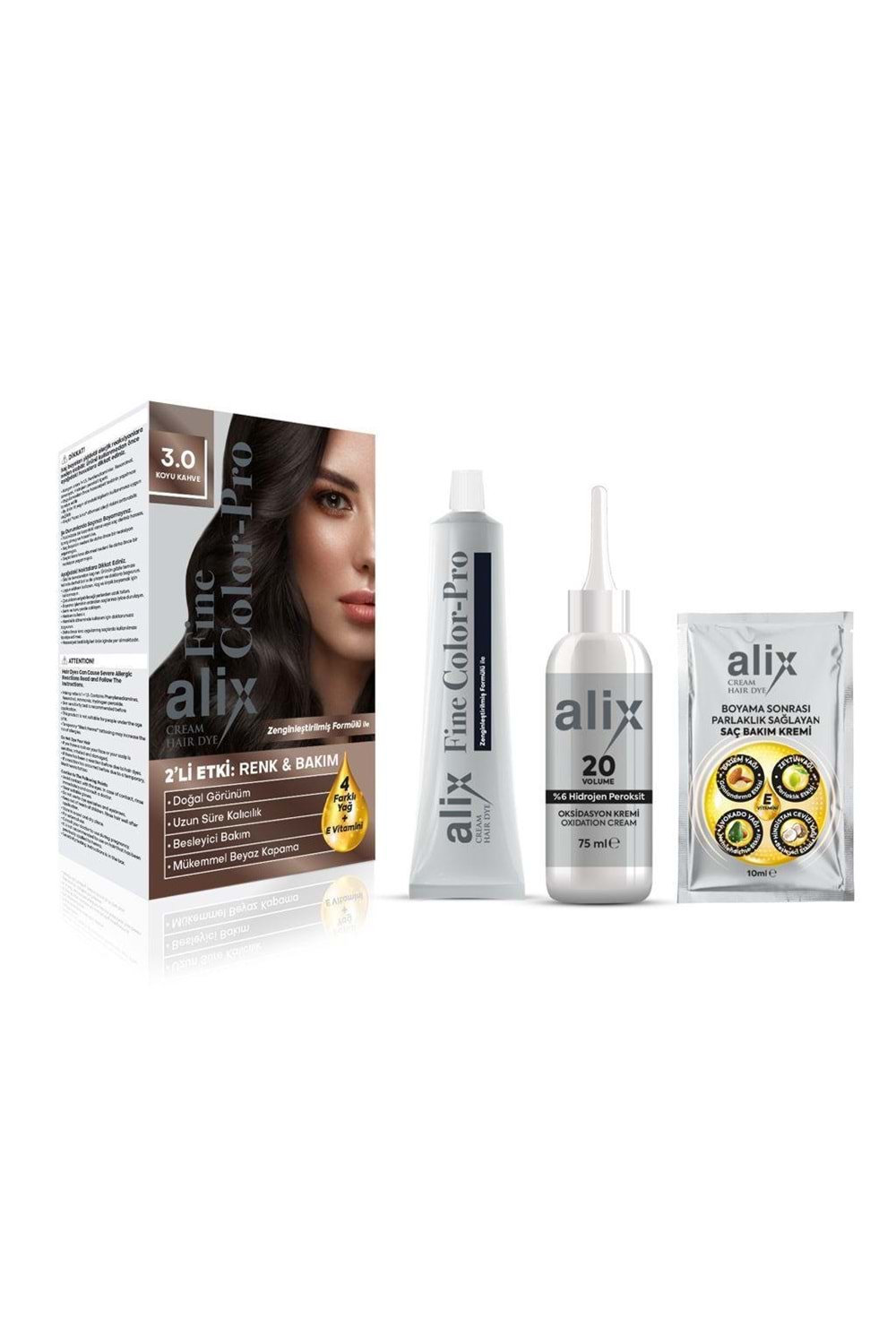 Alix Saç Boyası 3.0 Koyu Kahve 50 ml