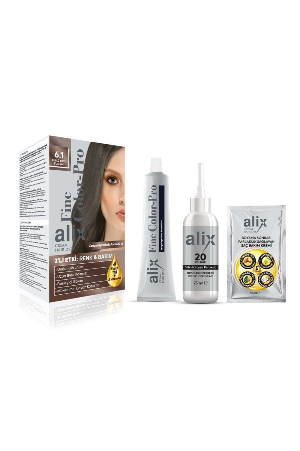Alix Saç Boyası 6.1 Küllü Koyu Kumral 50 ml