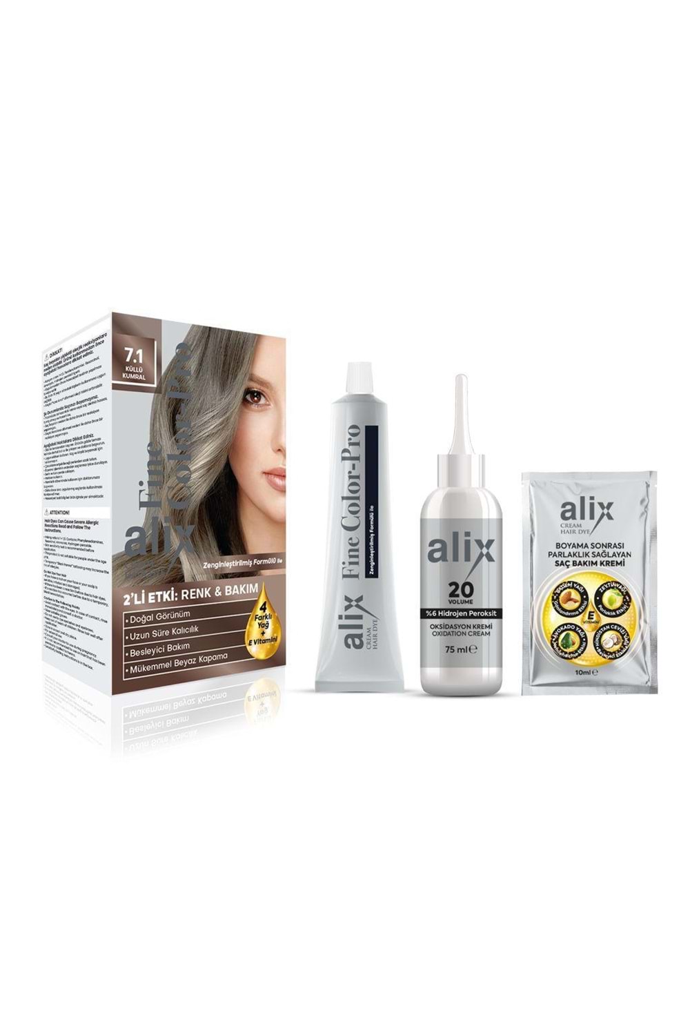 Alix Saç Boyası 7.1 Küllü Kumral 50 ml