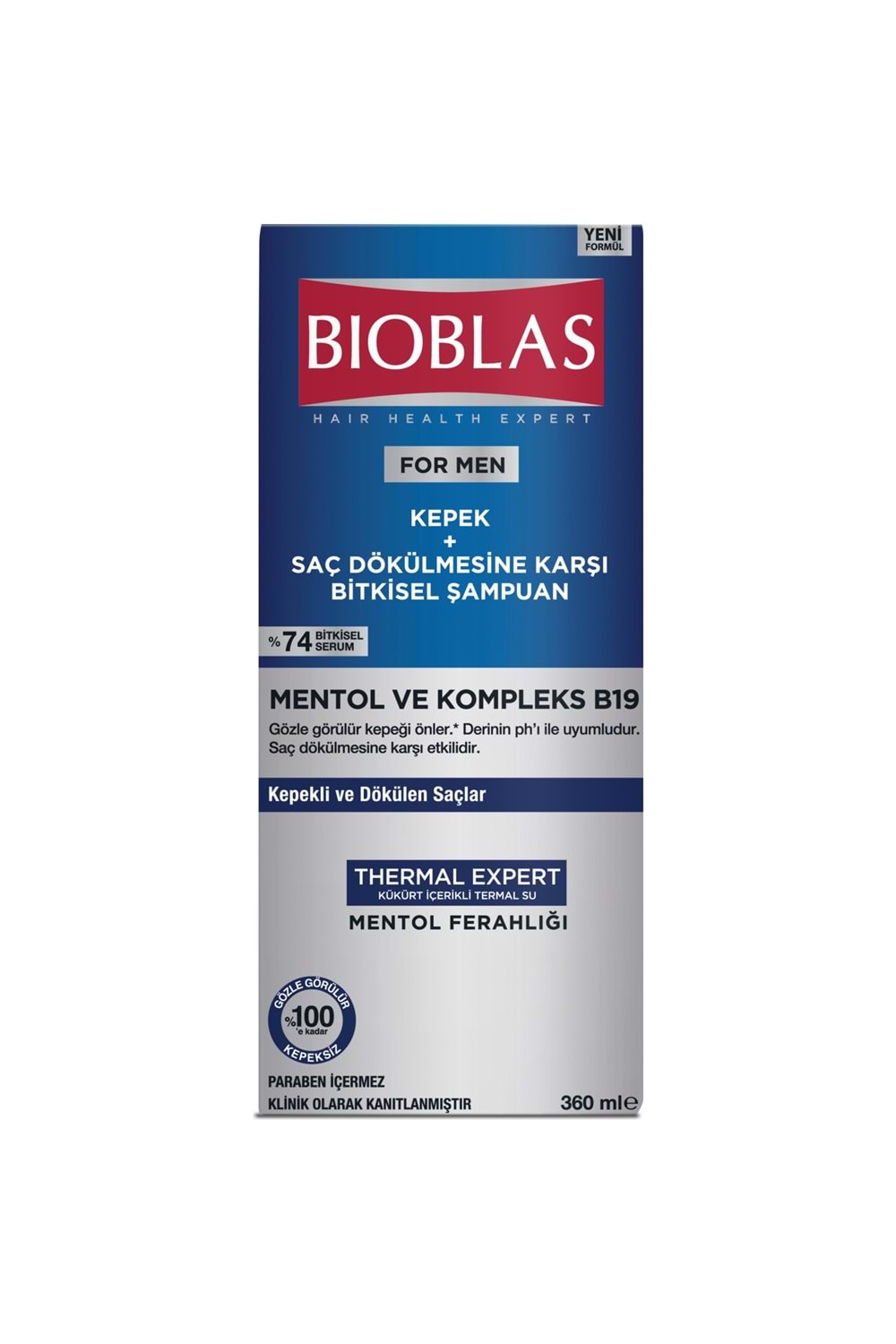 Bioblas Kepek ve Dökülmeye Karşıtı ŞAMPUAN (MENTOL+B19 KOMPLEX) 360 ml
