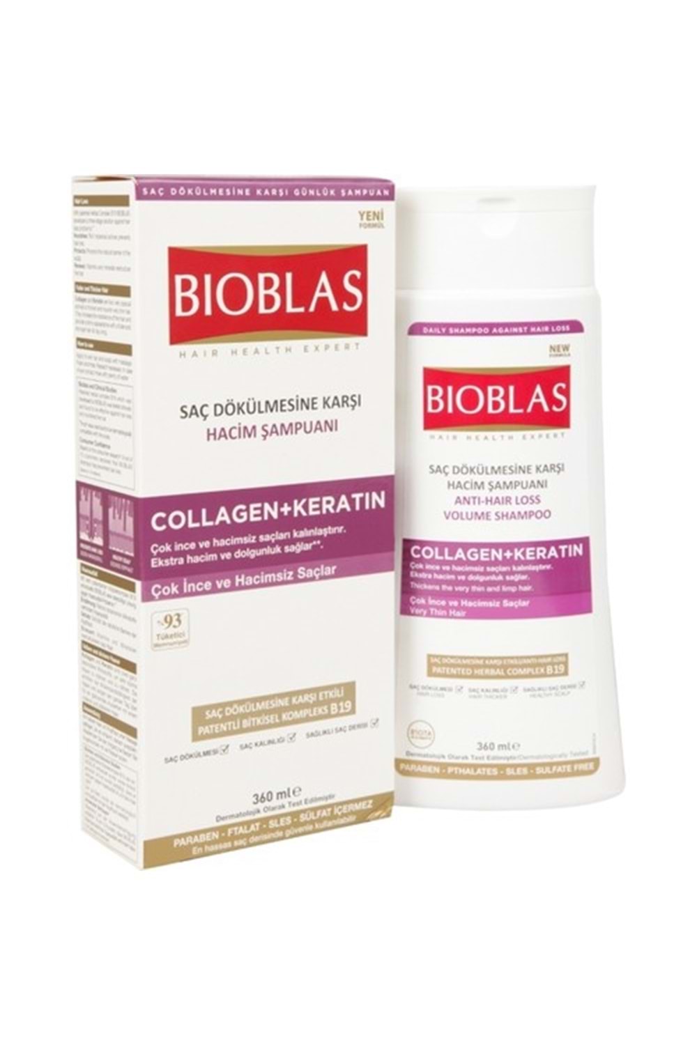 Bioblas Collagen + Keratin Çok İnce ve Hacimsiz Saçlar İçin Hacim Şampuanı 360 ml